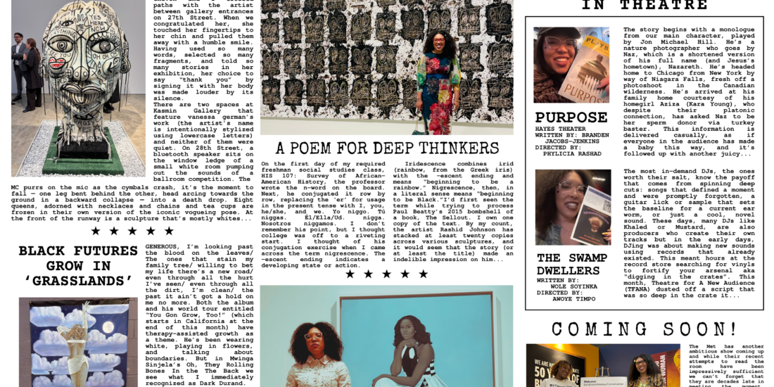 a collage of images and words designed to look like a newspaper