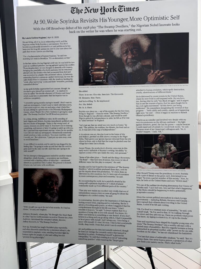 a poster of a newspaper article