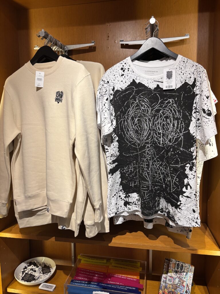 two t-shirts in the museum gift store