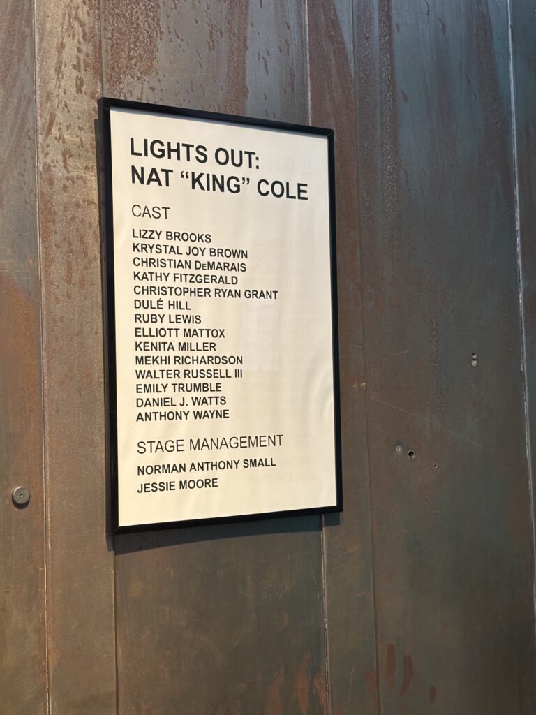 A poster with a list of names