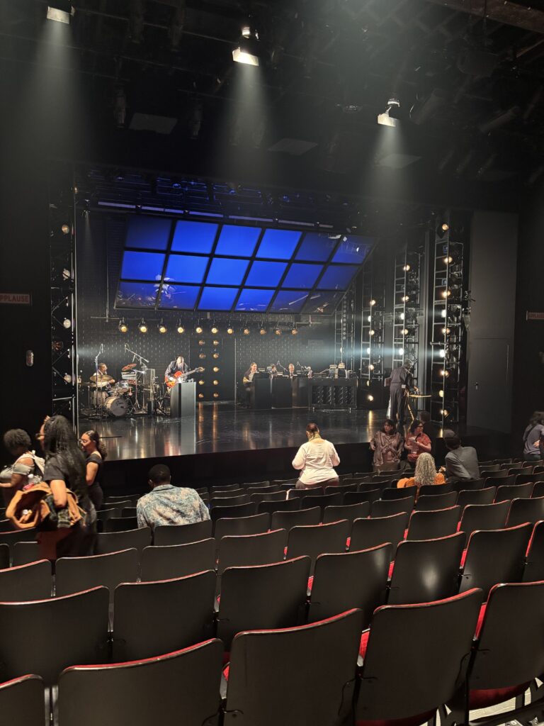 A stage with theater seating