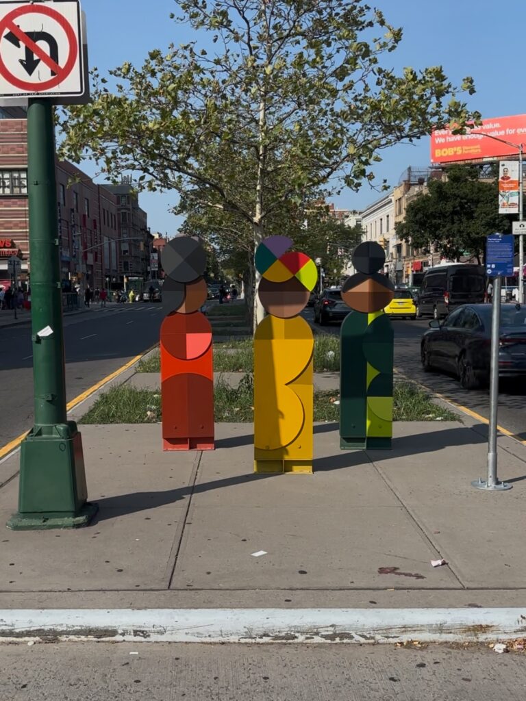 a colorful wooden sculpture [wide]